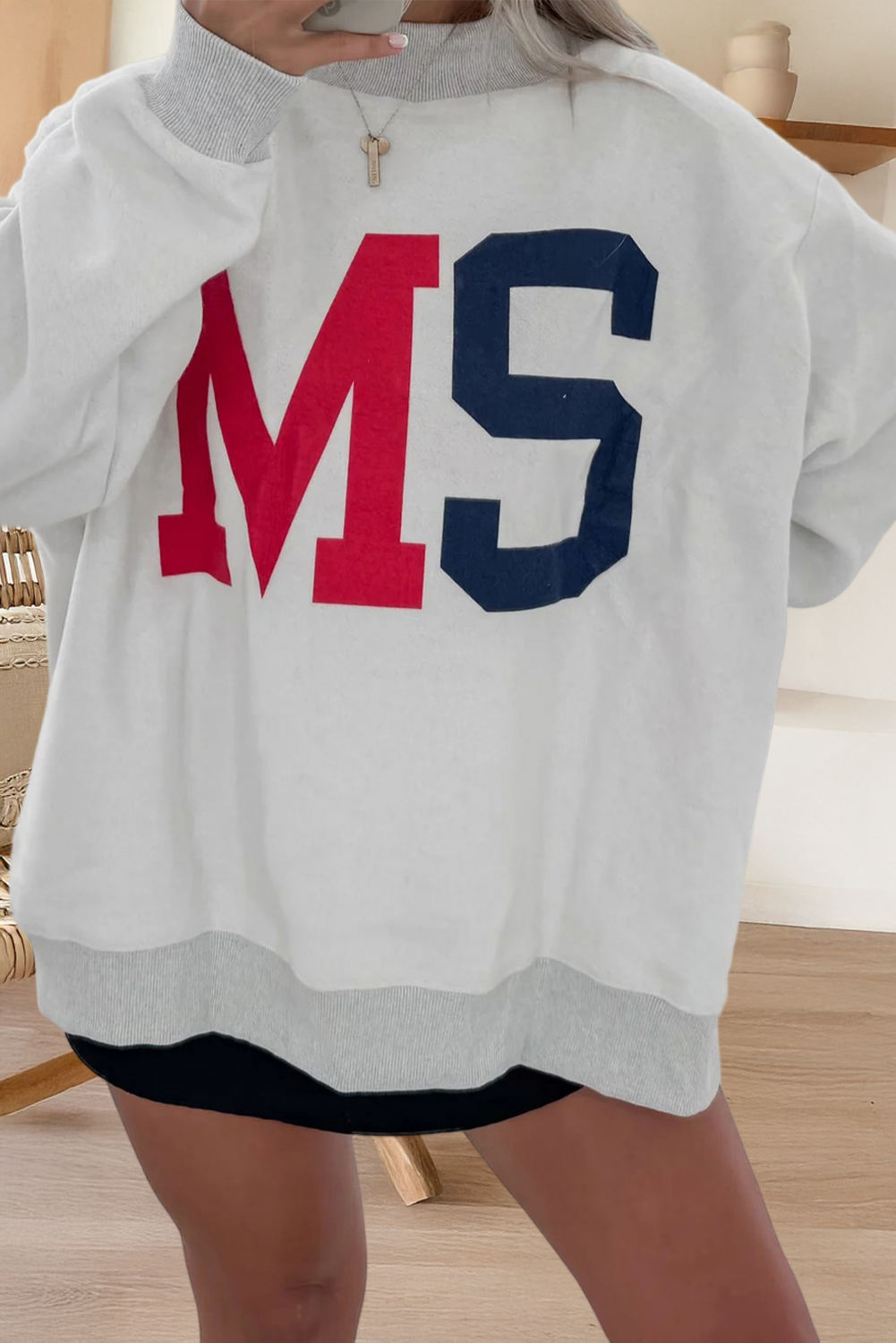 Ms Reversible Printed Patchwork Mock Neck Sweatshirt (S-Xl)