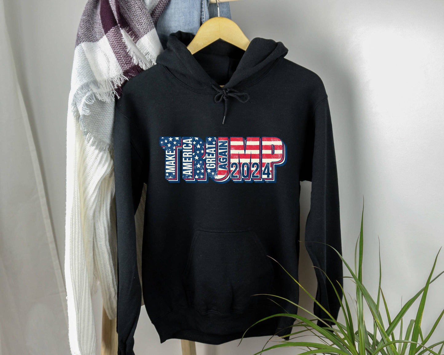 Trump 2024 Hoodie Pro-Trump Republican Patriotic Sweatshirt