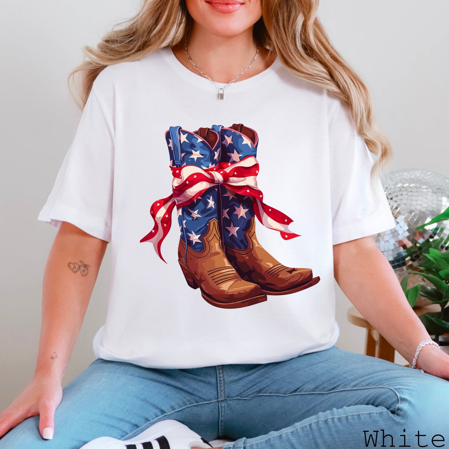 July 4th Graphic Tee | Coquette USA Boots | Bella Canvas