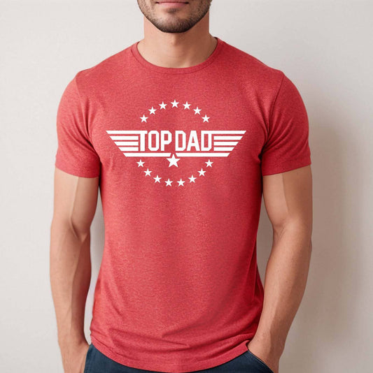 Top Dad Men's Shirt, Father's Day Tee, Funny Men Shirt, Red