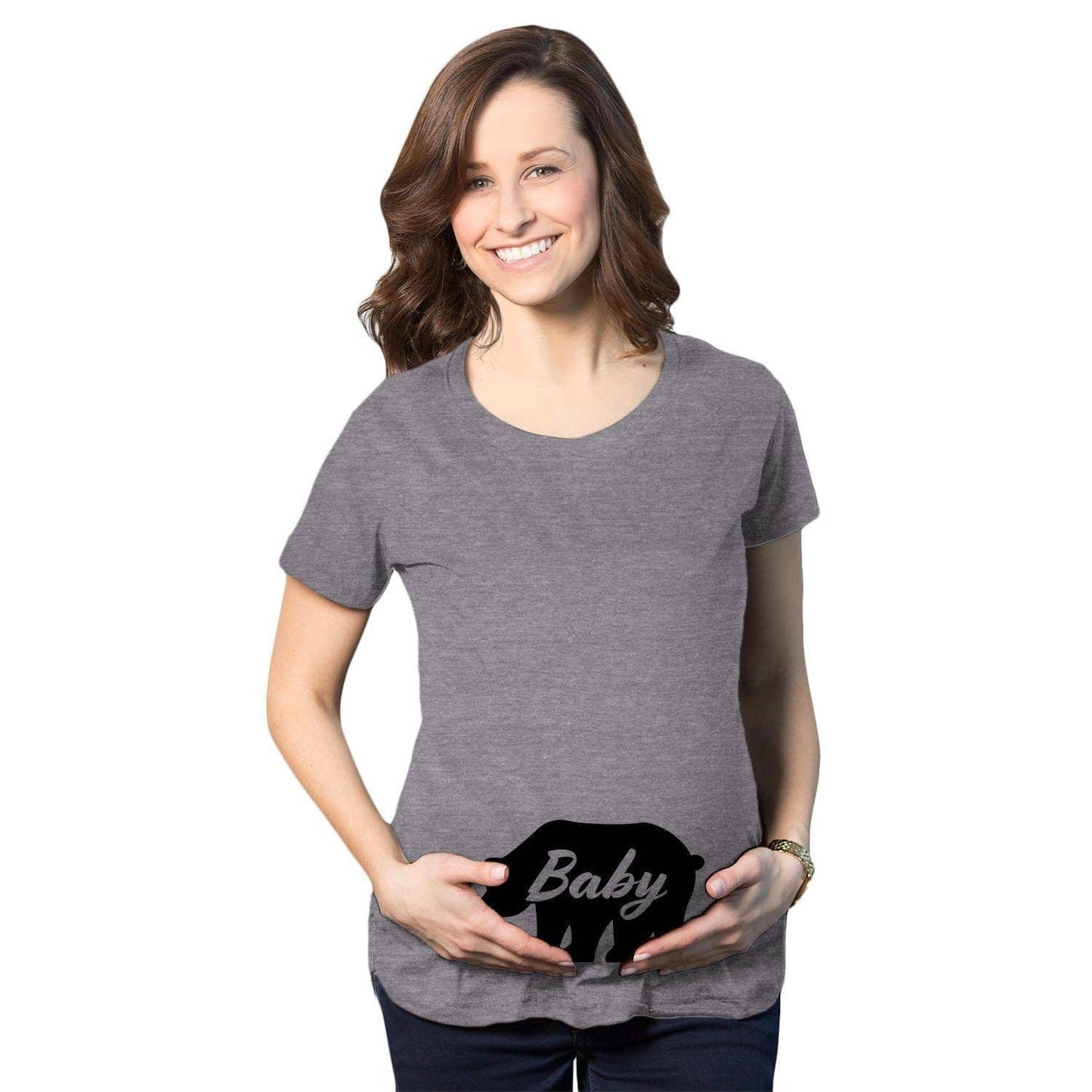 Baby Bear Maternity Tshirt Animal Graphic Tee Pregnancy T