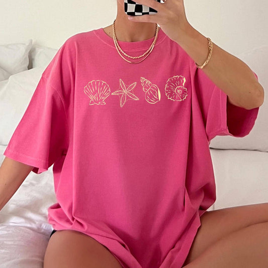 Coastal Aesthetic Seashell Tee For Teen Girls