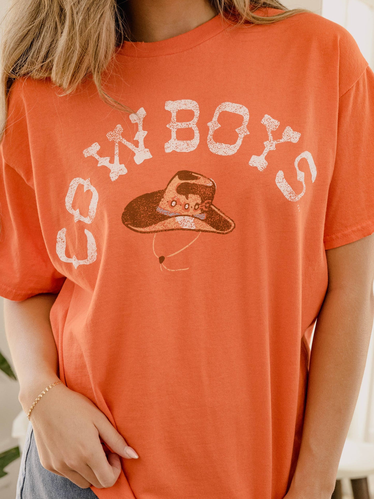 Oklahoma State Osu Cowboys Hat Orange Thrifted Tee
