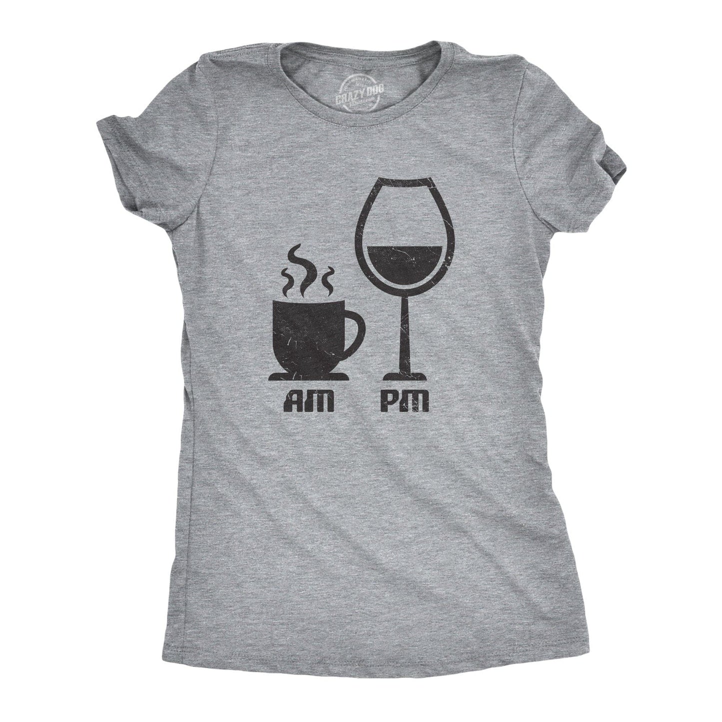 Am Coffee Pm Wine Women's Tshirt Coffee Graphic Tee Western