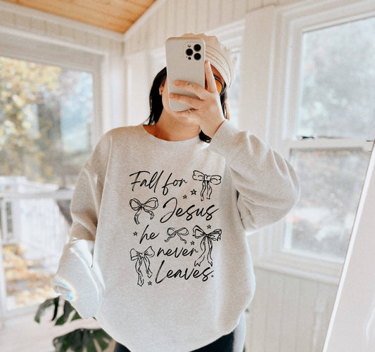 Fall For Jesus Crew Neck Sweatshirt | Trending Fall Sweat