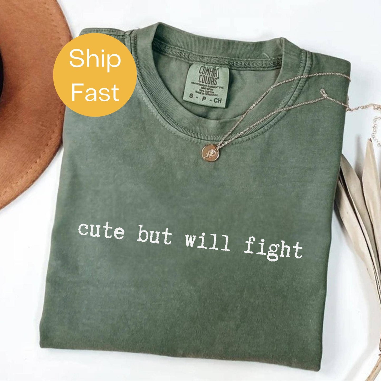 Cute But Will Fight Sassy Quote Tee For Her