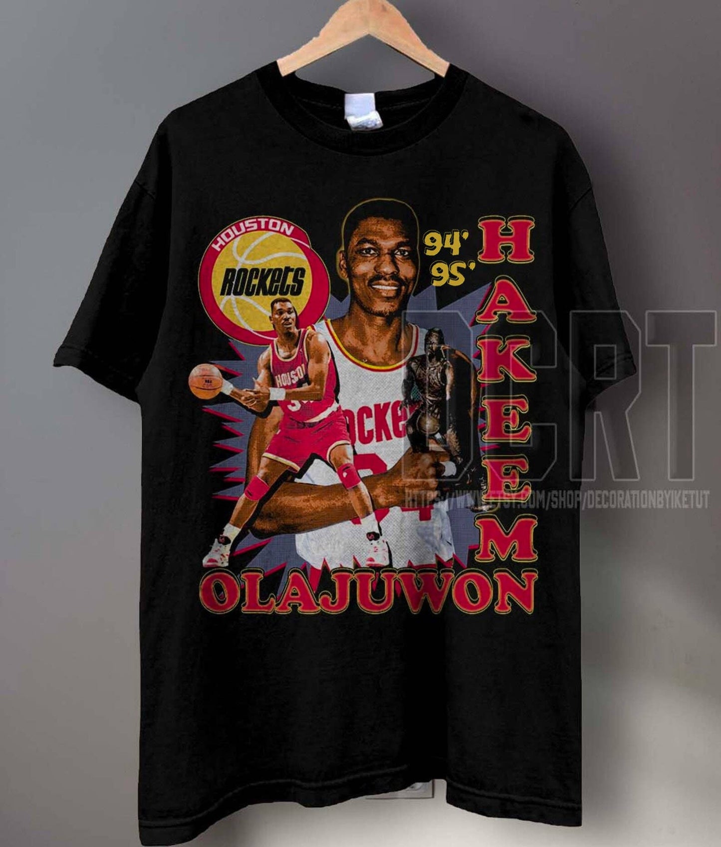 Hakeem Olajuwon Retro Basketball Graphic Tee Unisex 90S