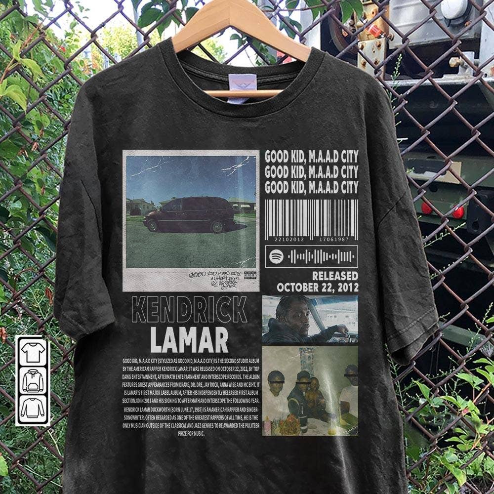 Kendrick Lamar Good Kid, M.A.A.D City 90s Rap Tee