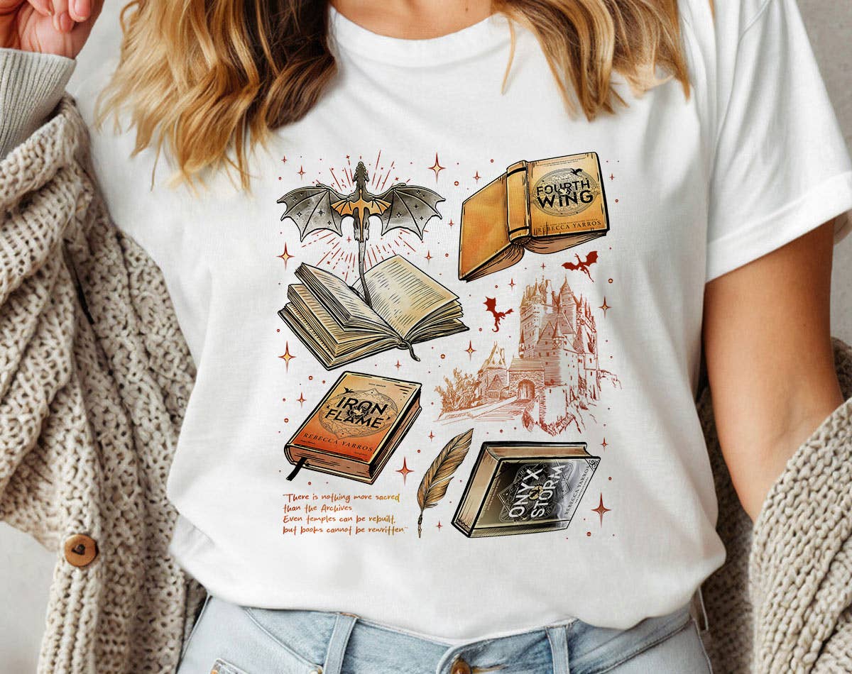 Fourth Wing Inspired Collage - Book Novel T-Shirt