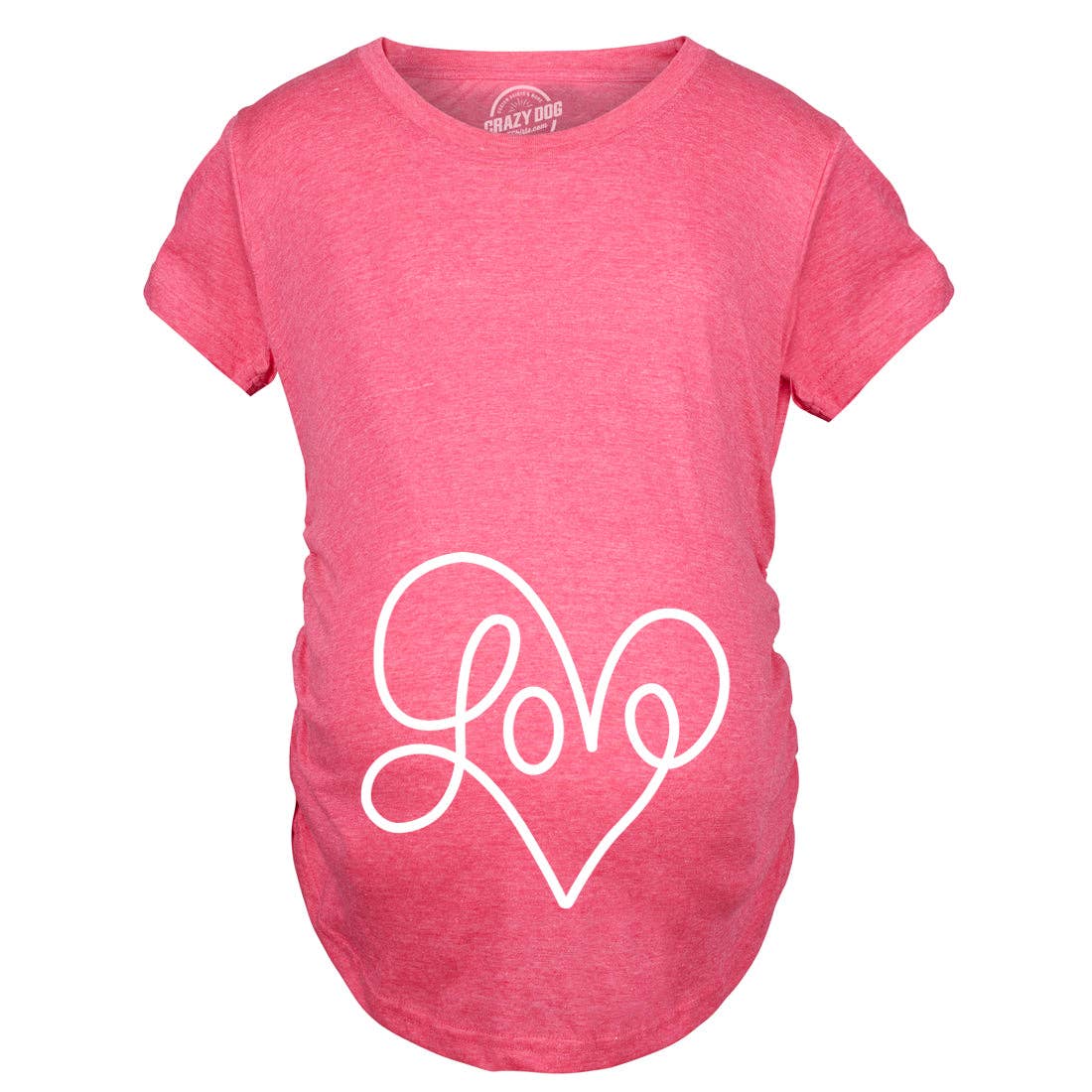 Love Script Heart Maternity Tshirt Valentine's Day Graphic