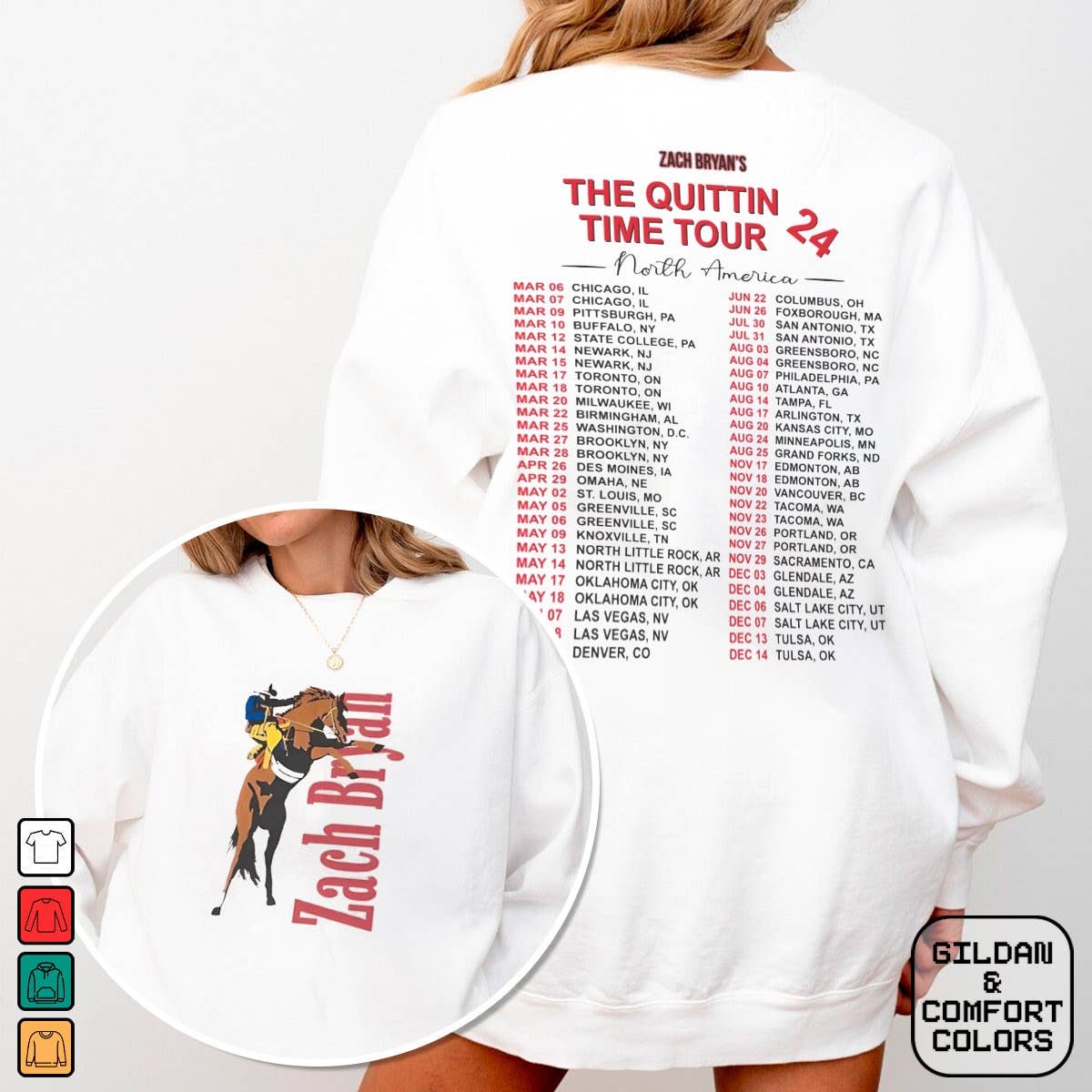 The Quittin' Time Tour 2024 Sweatshirt with Zach Bryan