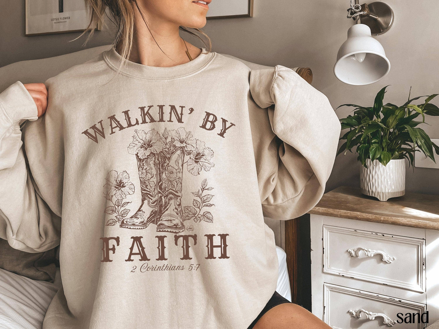 Walkin' By Faith Christian Cowgirl Sweatshirt