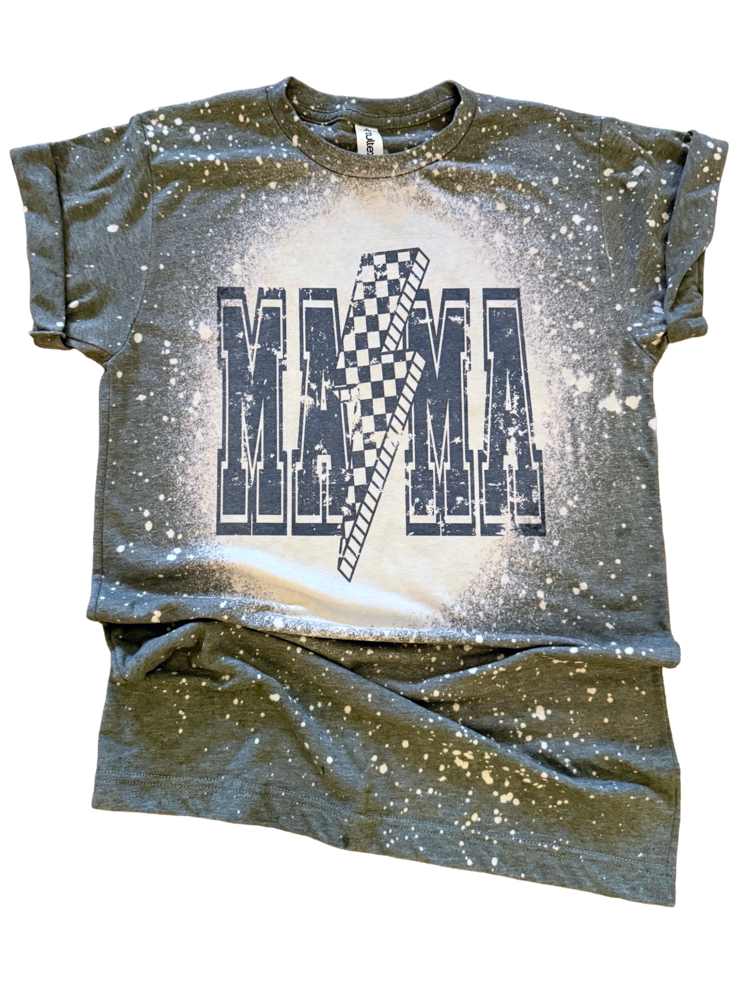 Checkered Bolt Mama – Rocker Bleached Tee