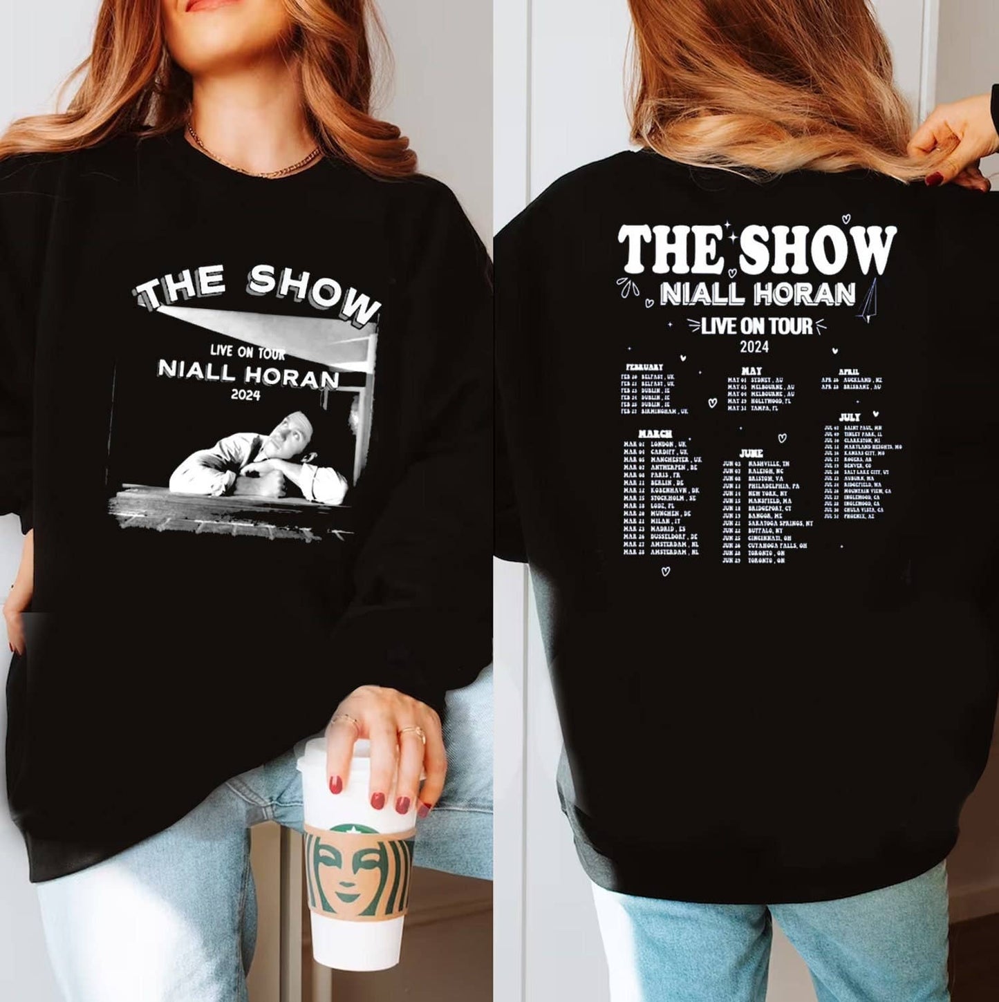 Niall Horan Live On Tour 2024 T-Sweatshirt with Concert Date