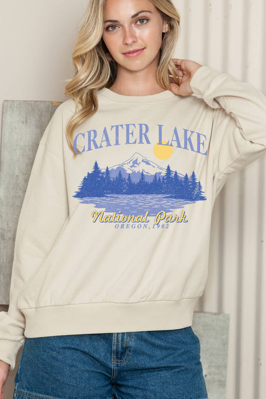 Women Oregon Graphic Print Solid Pullover Sweater