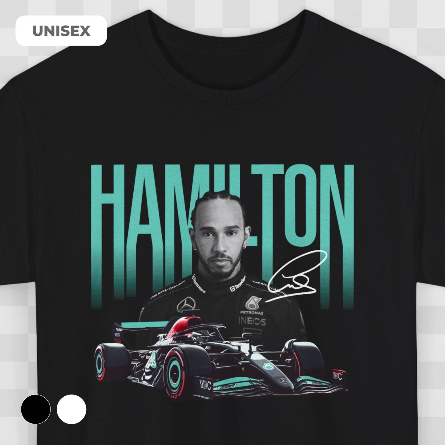 Formula One Lewis Hamilton 44 Mercedes Team T-Shirt F1 Fan