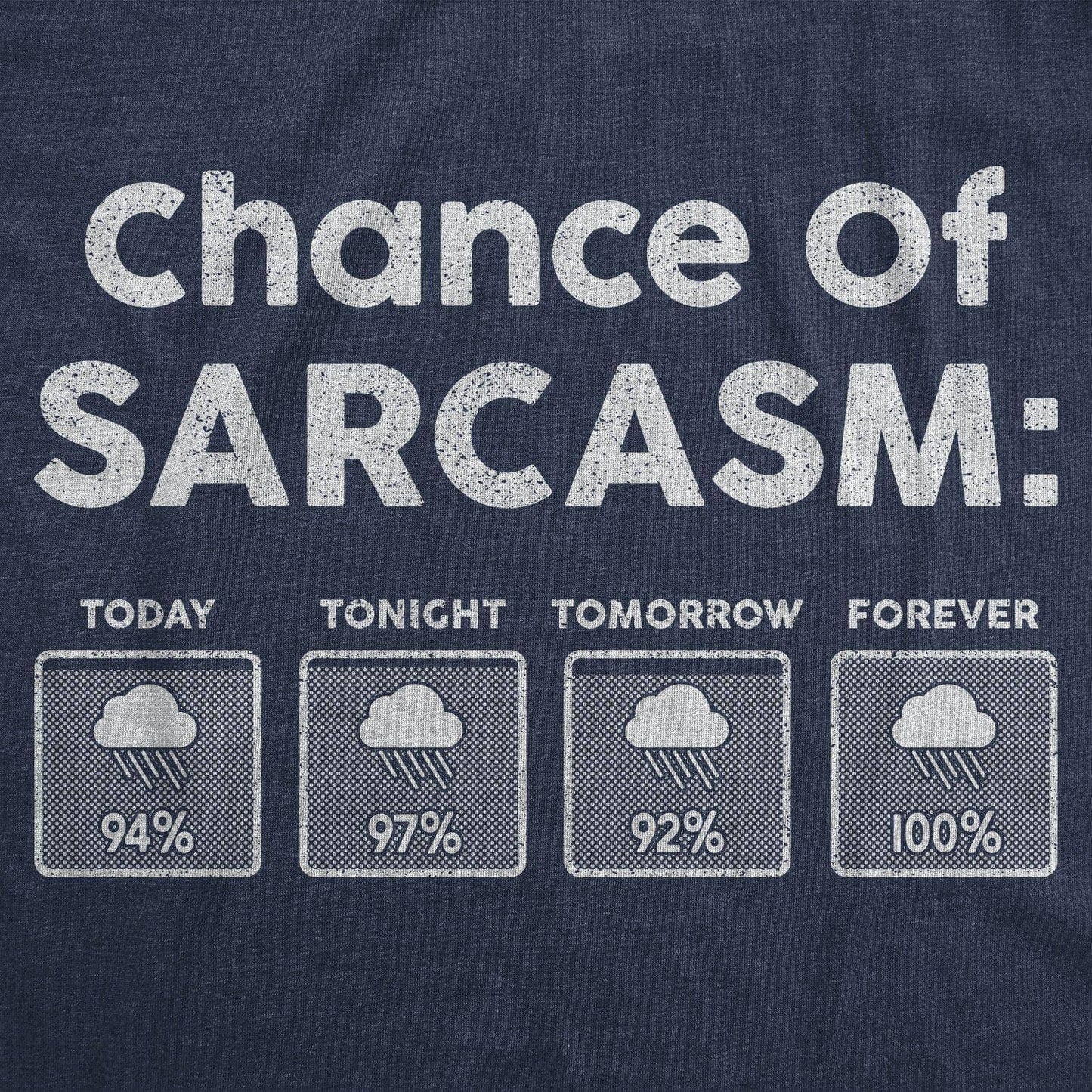 Chance of Sarcasm Funny Mens T Shirt Sarcastic Graphic Tee