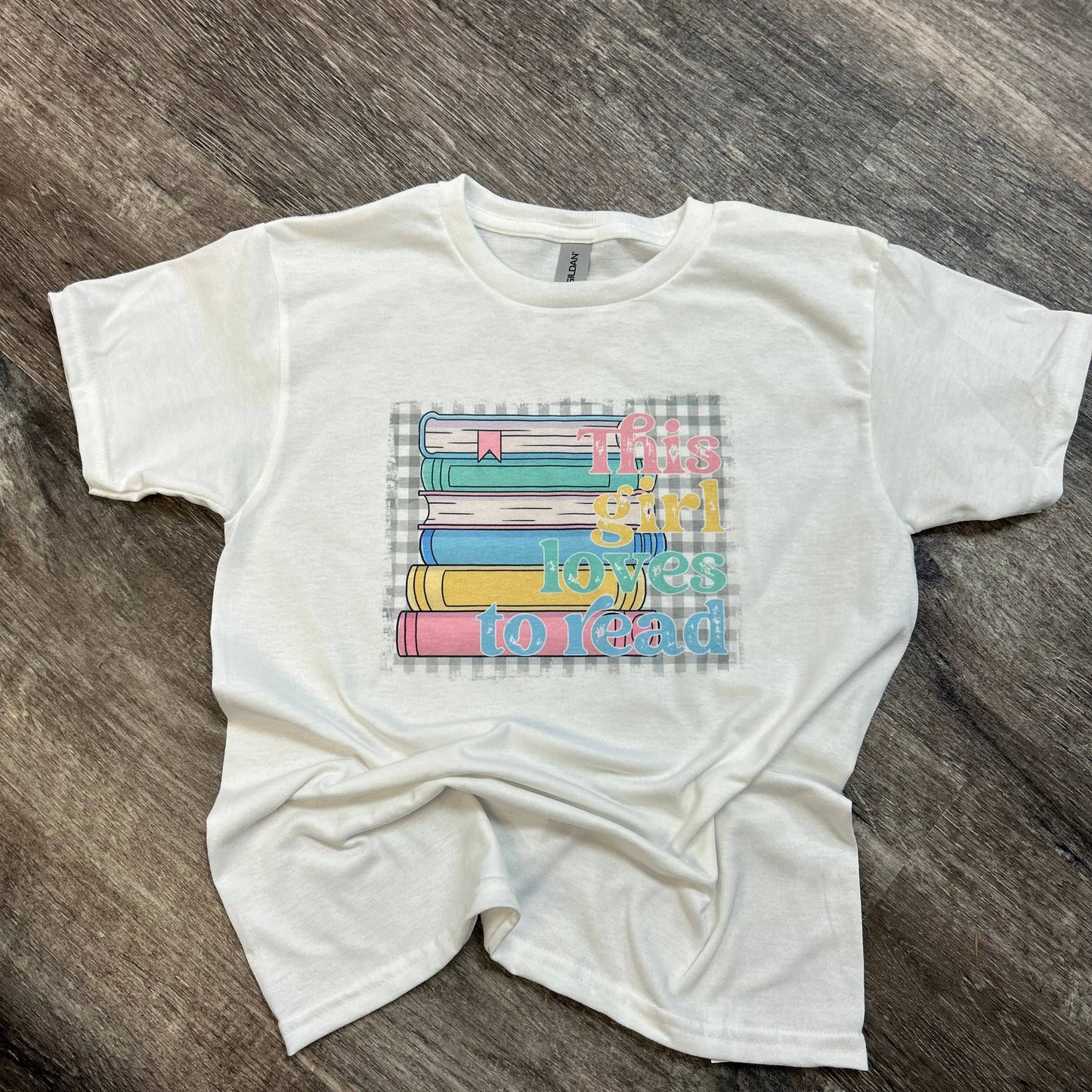 This Girl Loves To Read On White Tee