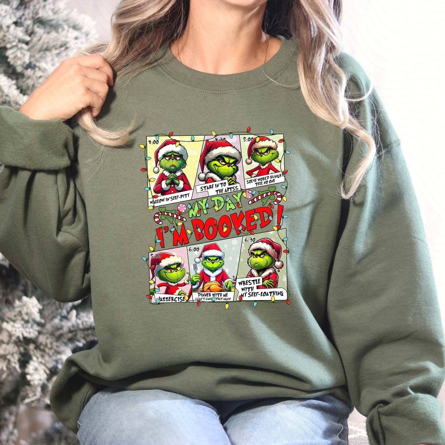 Funny Retro Christmas I'm Booked Santa Hat Graphic Tee