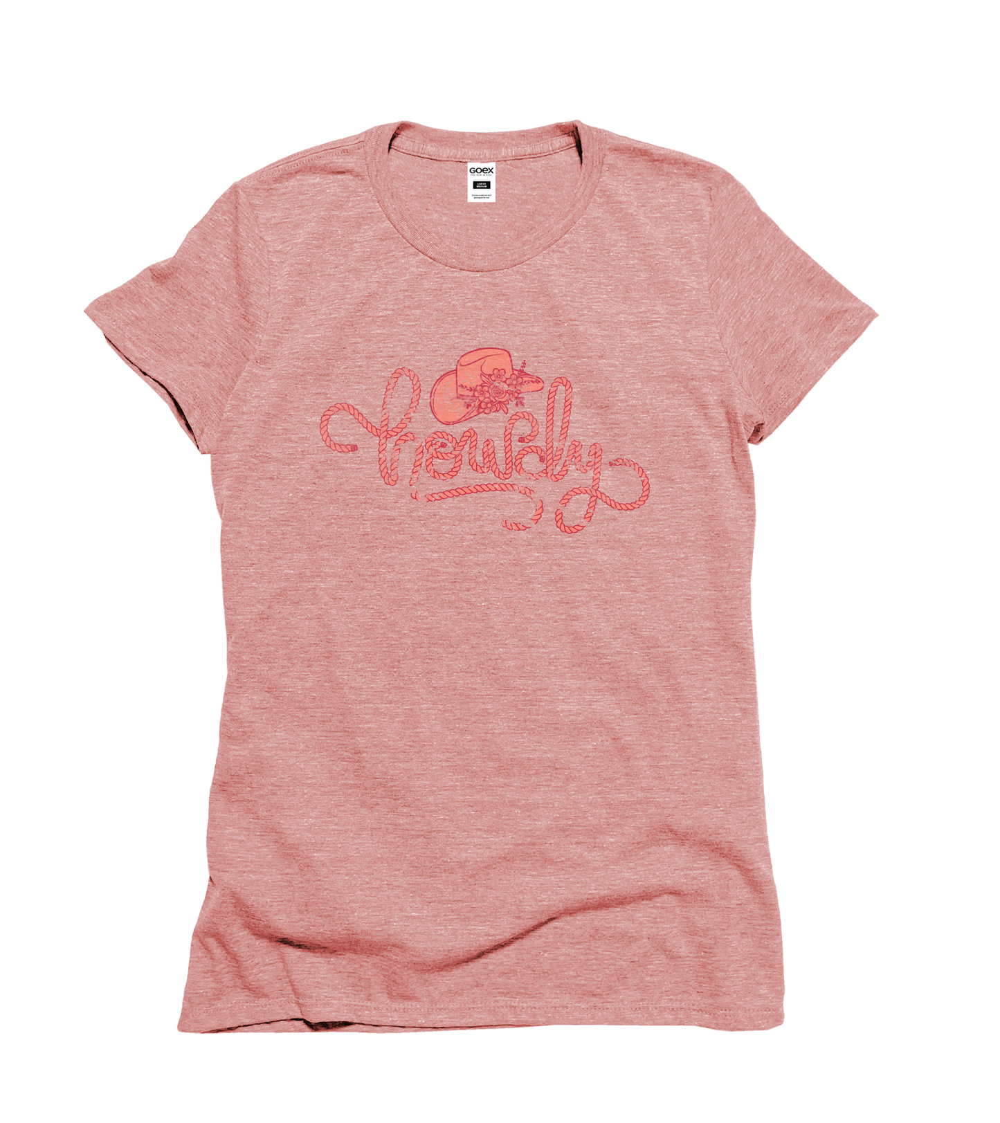 Howdy Rope Ladies' Graphic Tee Western - Rose - 12pk