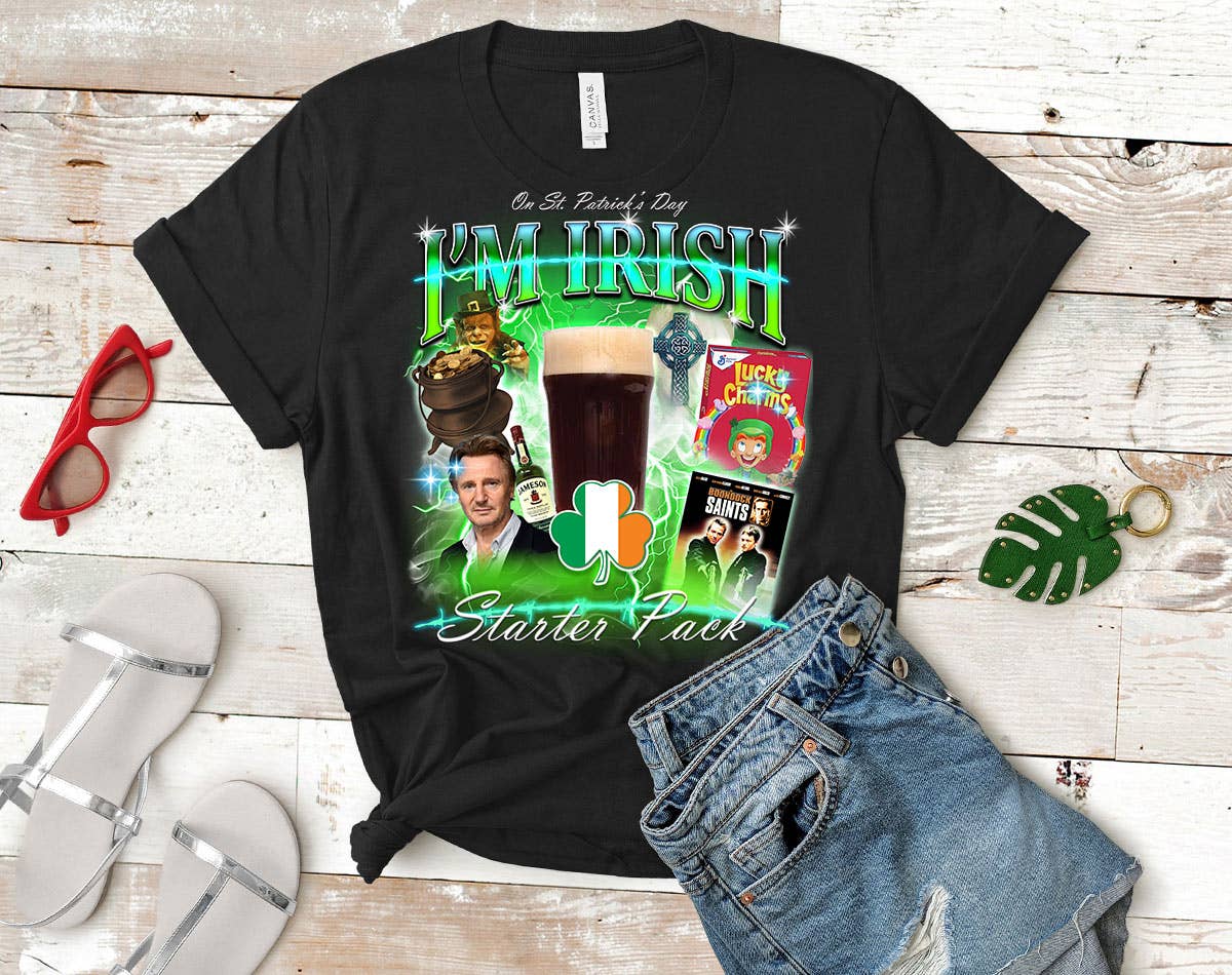 St Patrick's Day Irish Starter Pack - Funny Retro Shirt