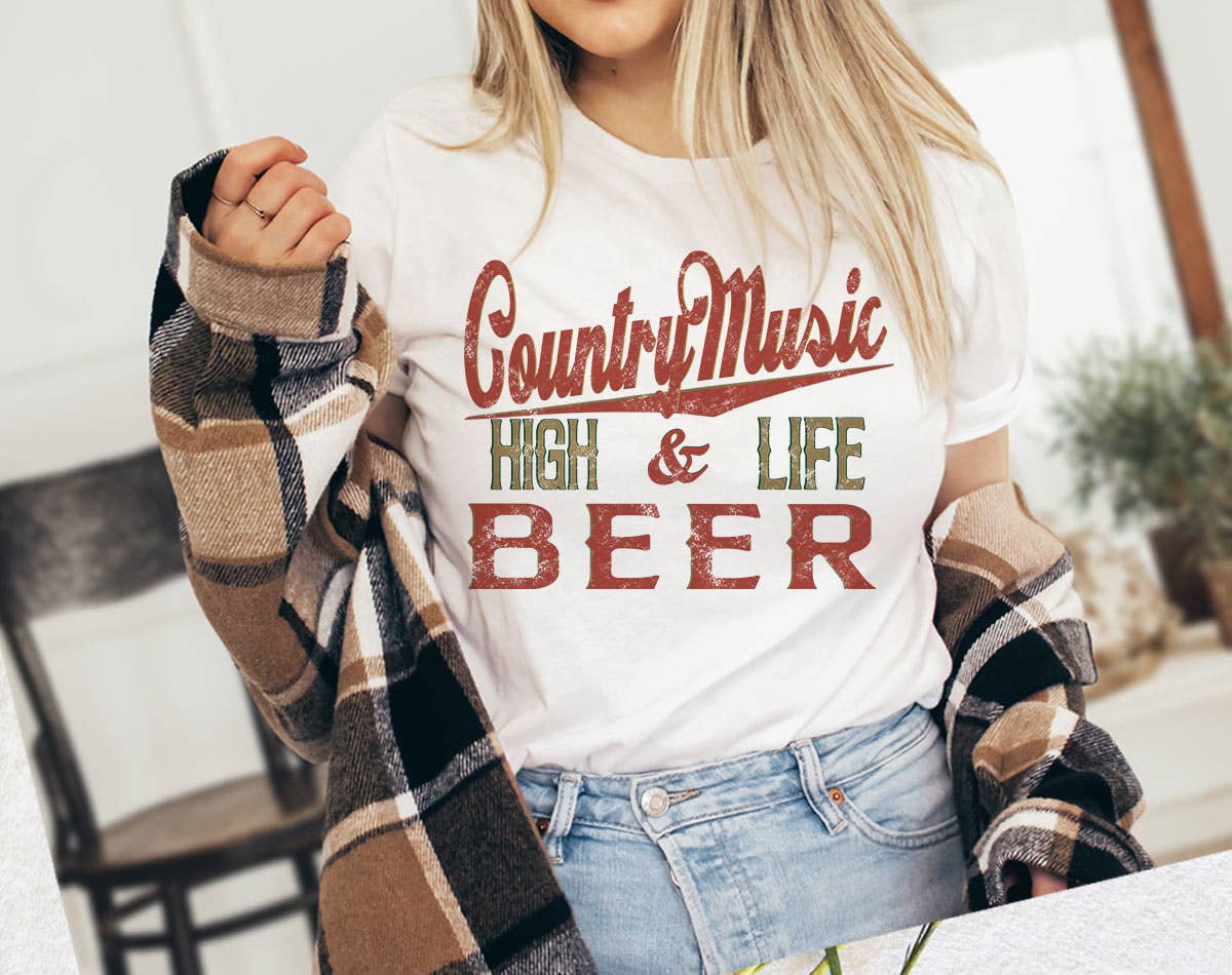 Country Music High Life - Western Beer America Shirt
