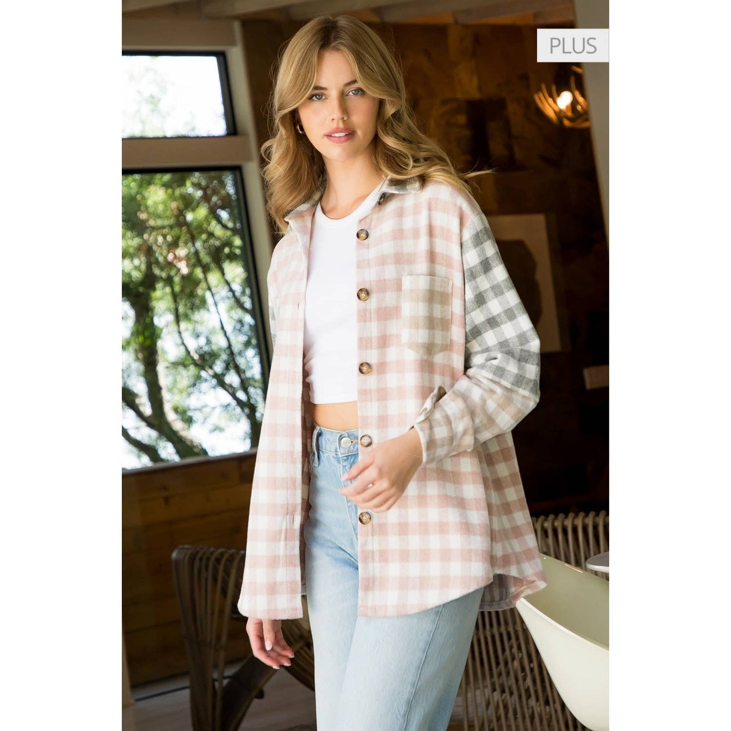 /Size Xl/ Checkered Button Up Jacket