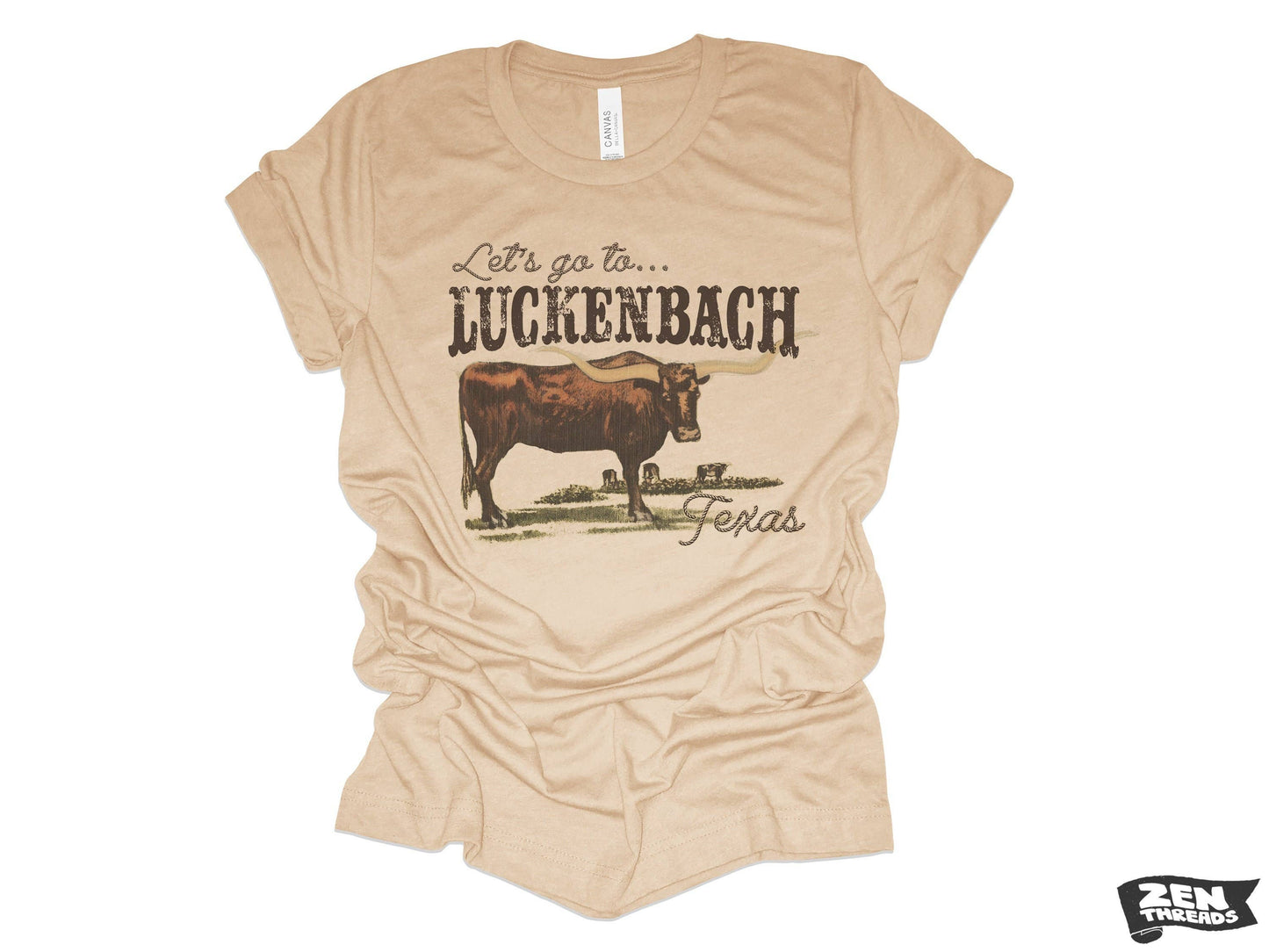 Let's Go To Luckenbach Unisex Western Design T-Shirt