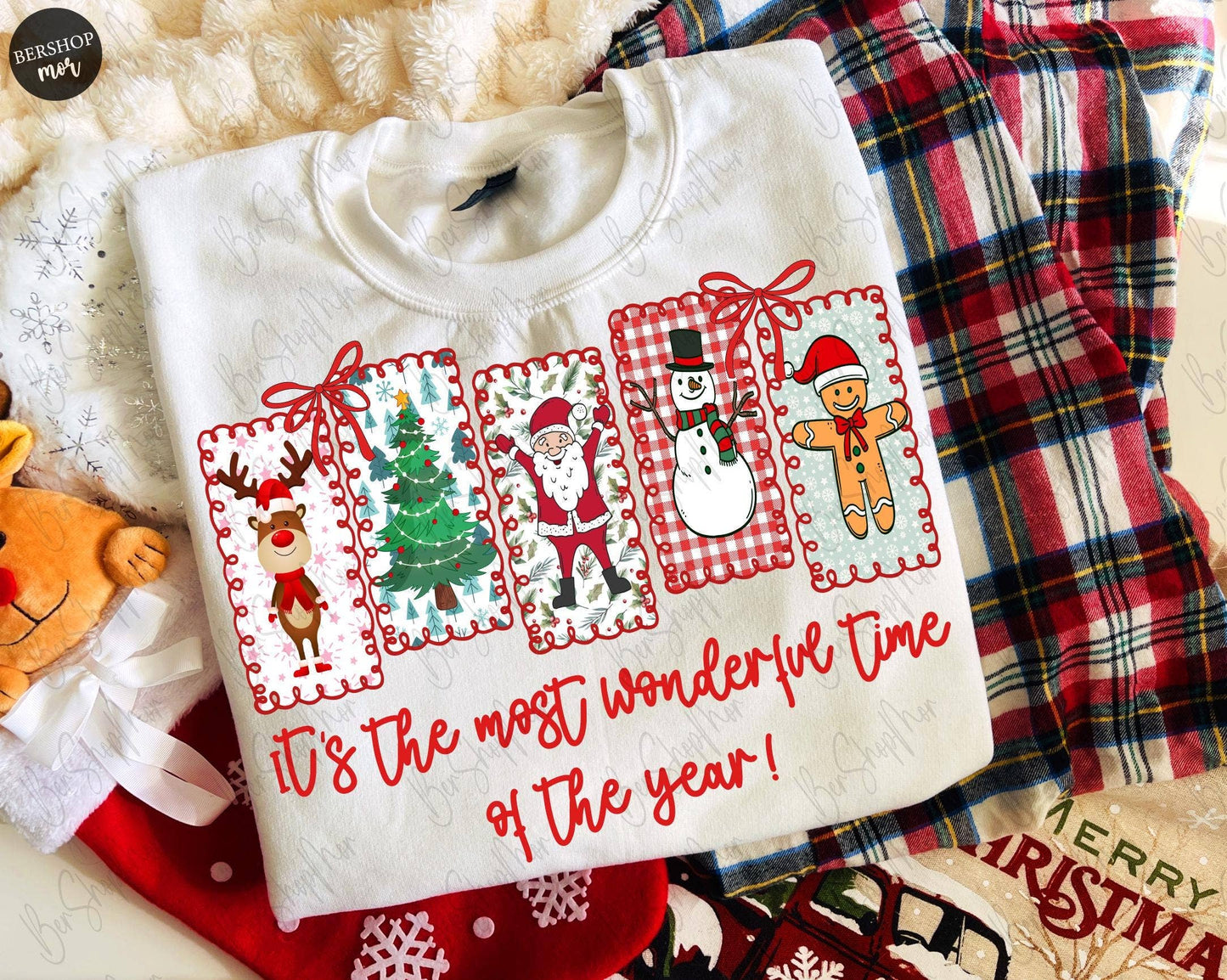 Preppy Christmas Coquette Santa Holiday Shirt Design