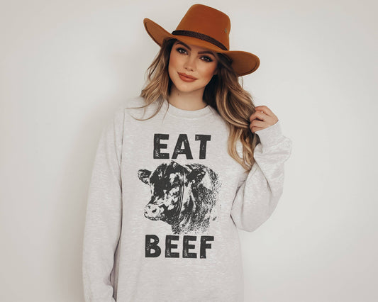 Eat Beef Crew Neck Sweatshirt