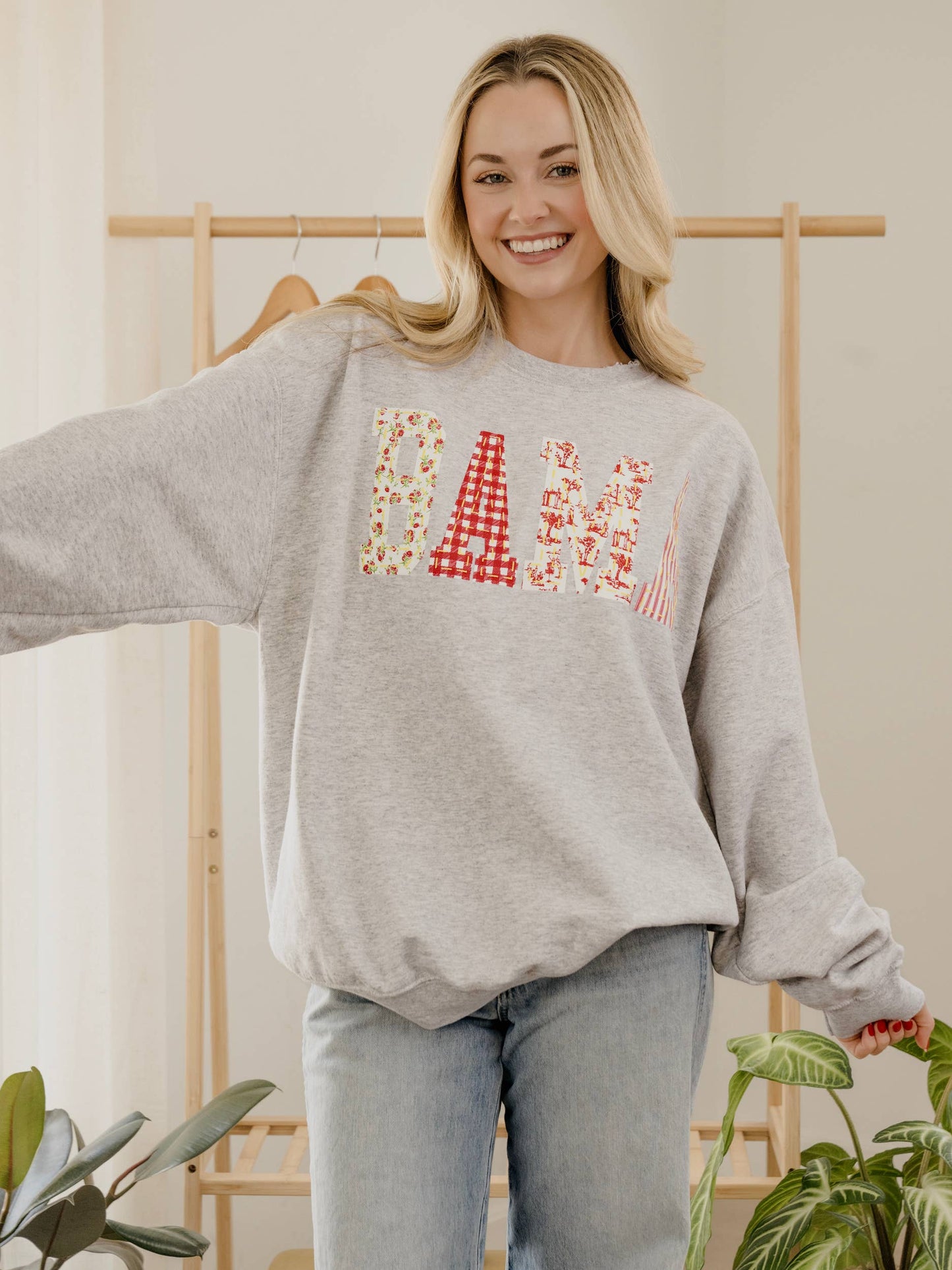 Bama Quilted Puff Ink Ash Gray Thrifted Sweatshirt