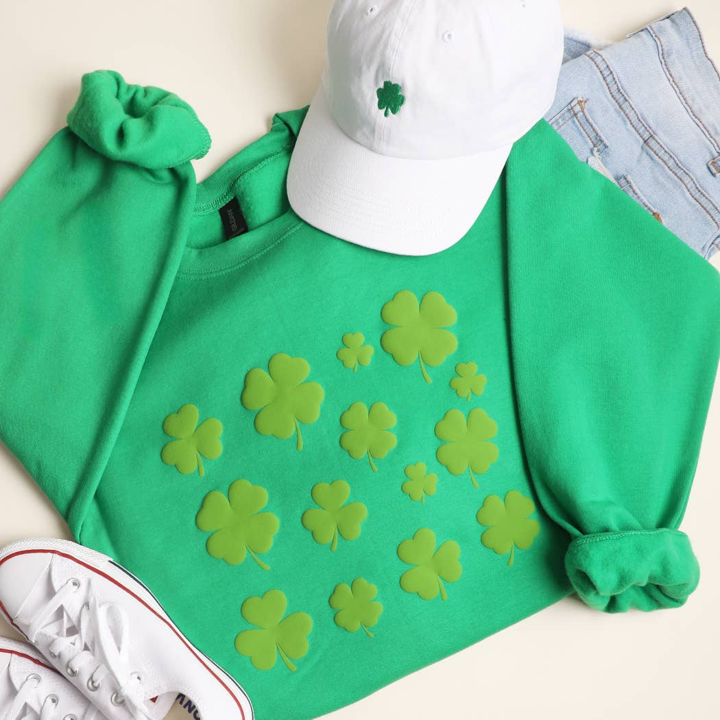 Lucky Clover Puff Print Heavyweight Sweatshirt