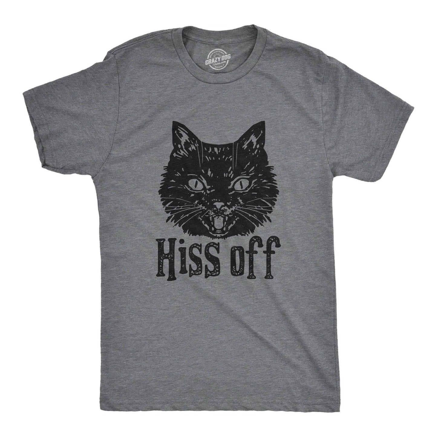 Hiss Off Men's Tshirt Cat Graphic Tee Western T
