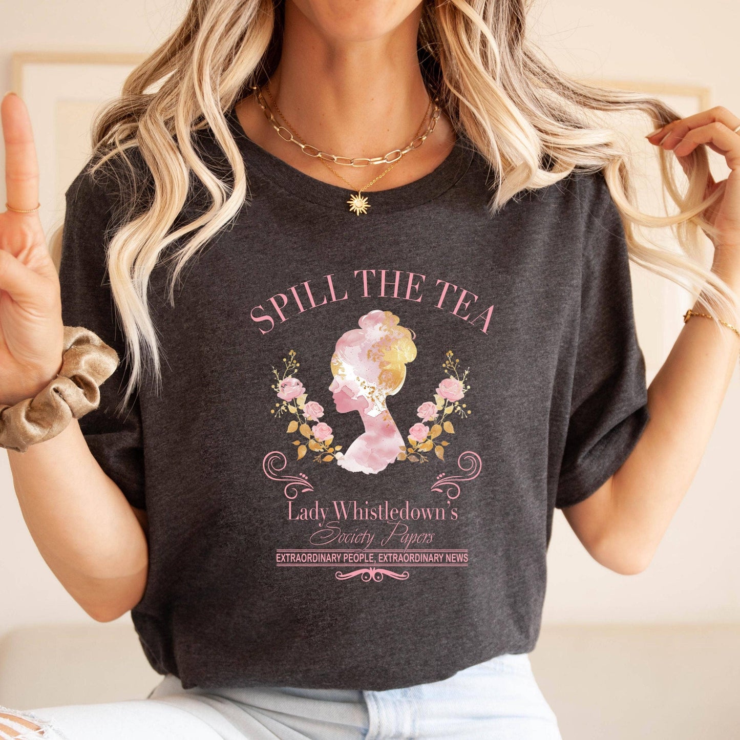 Vintage Regency Era Floral Tee, Gossip Society Papers