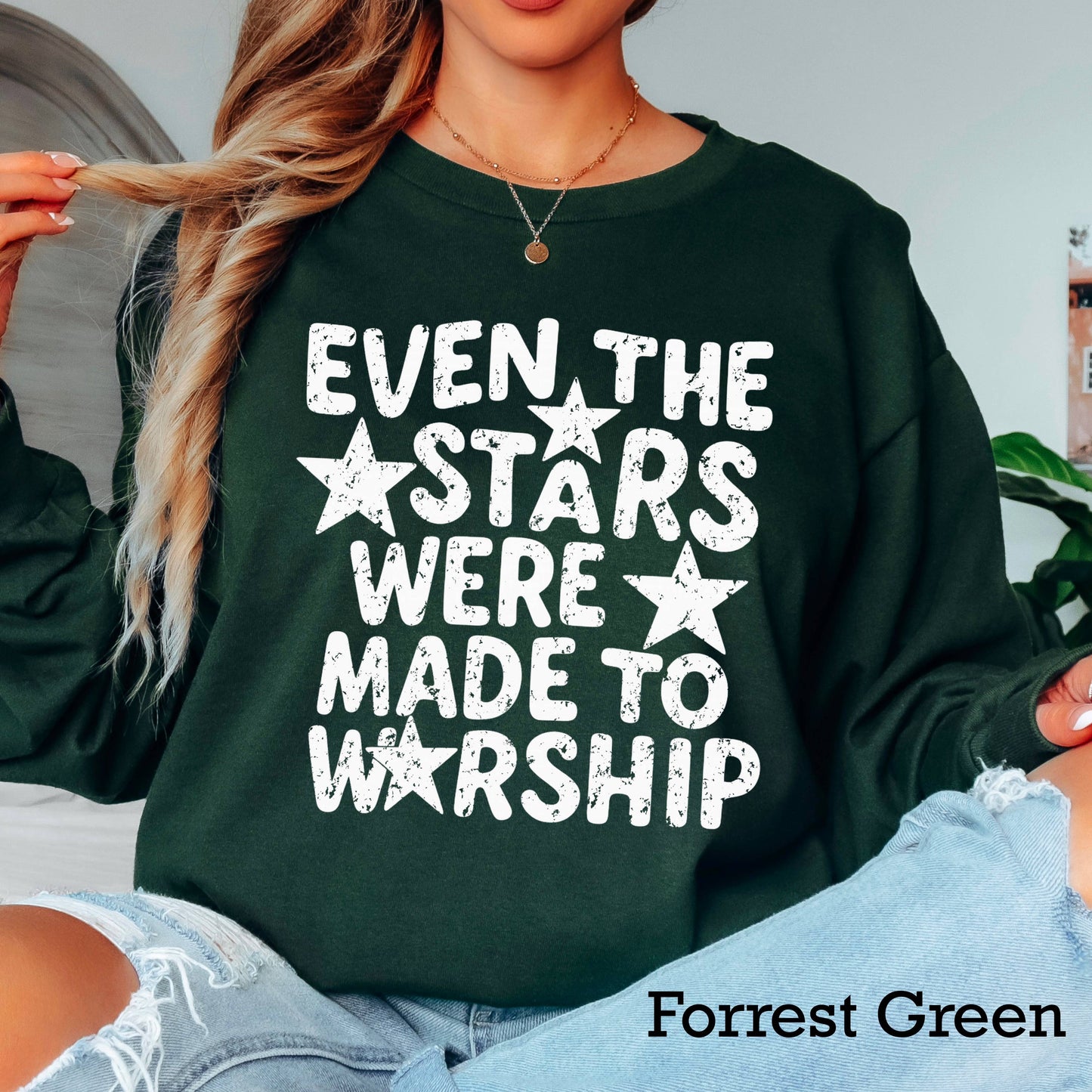 Even the Stars Were Made Long Sleeve Christian Shirt