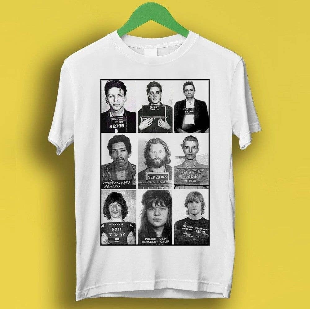 Rock Star Mugshot Music Gift Funny Tee Gamer Movie Tee