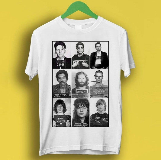 Rock Star Mugshot Music Gift Funny Tee Gamer Movie Tee
