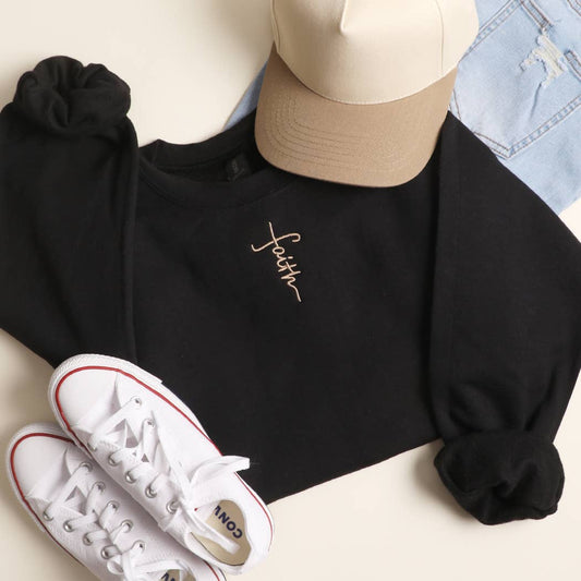 Faith Vertical Embroidered Heavyweight Sweatshirt