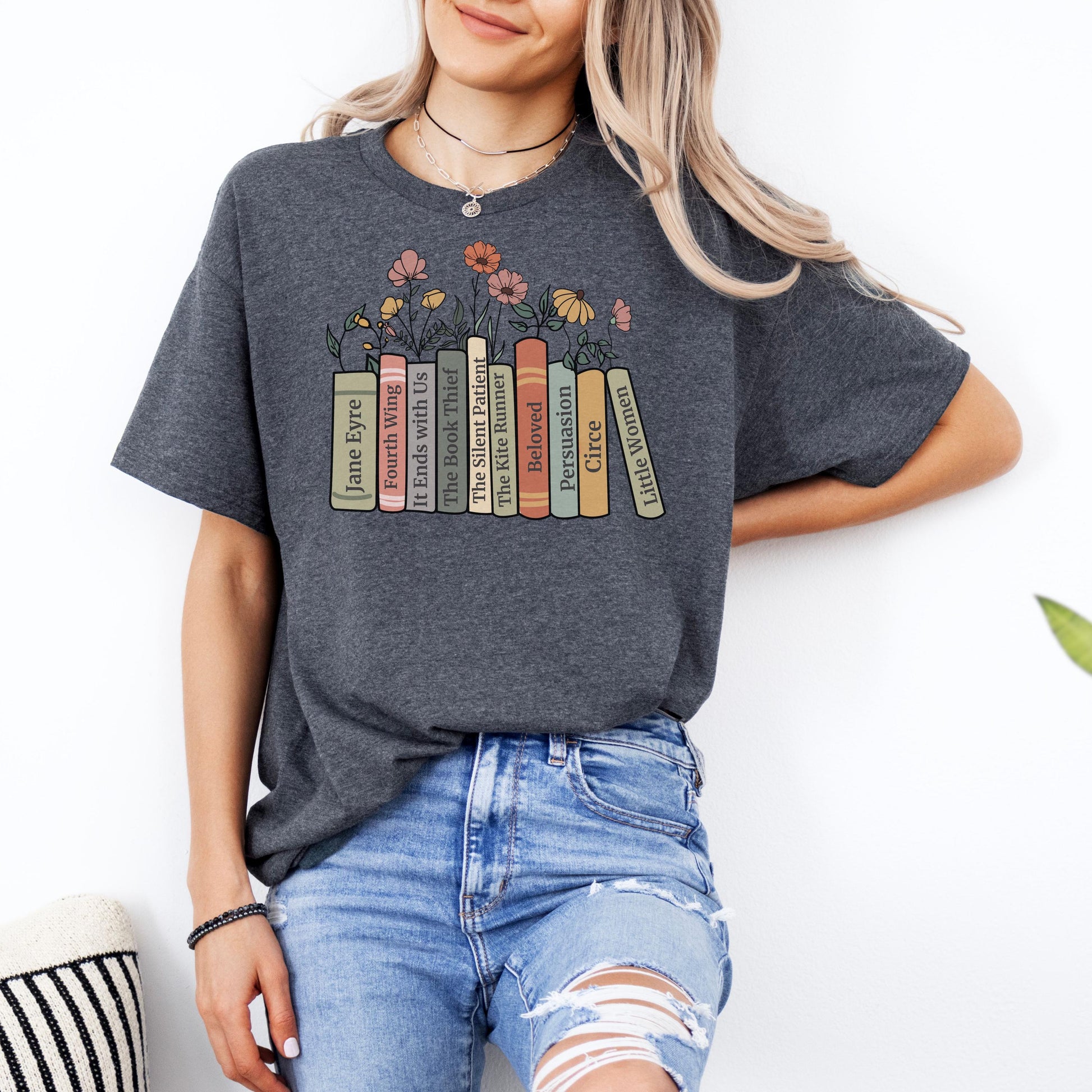 Personalized Bookshelf Custom Book Birthday Christmas Book Club Tee Reading Fandom Merch Librarian Teacher (4)