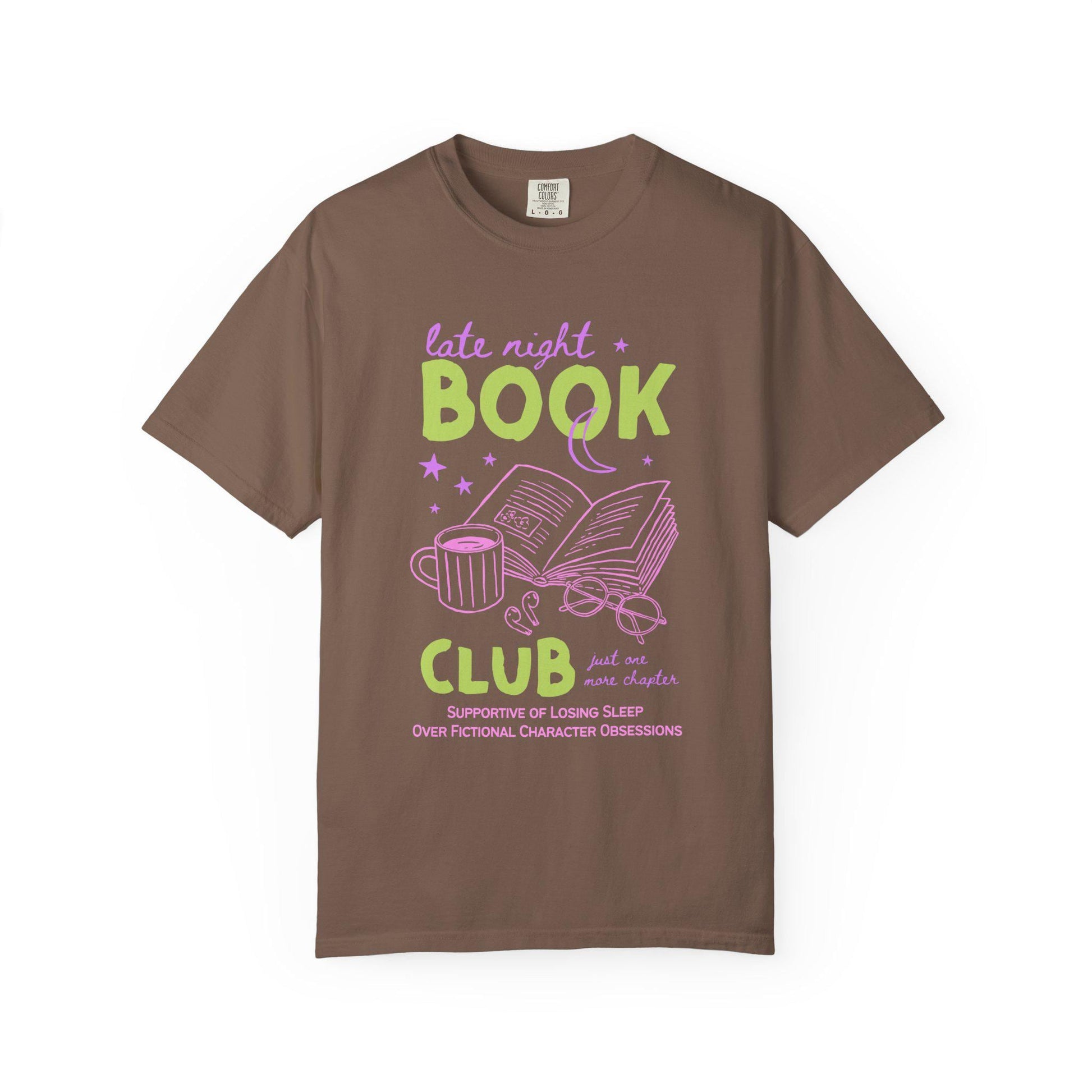 Late Night Book Club Bookish Comfort Colors Reader Book Lover Book Club Tee Readers Bookworm (4)