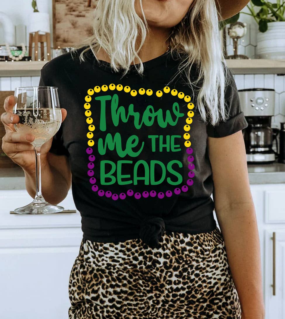 Throw Me the Beads - Mardi Gras Fun Party Nola T-Shirt