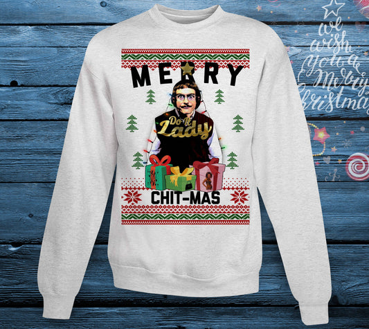 Merry Chit-Mas Ugly Christmas Sweatshirt Chit Funny Meme