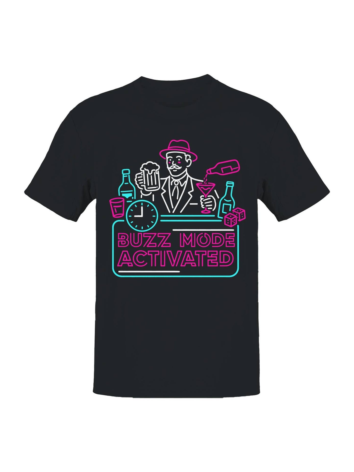 Buzz Mode Activated Neon Party Art Men's T-Shirt