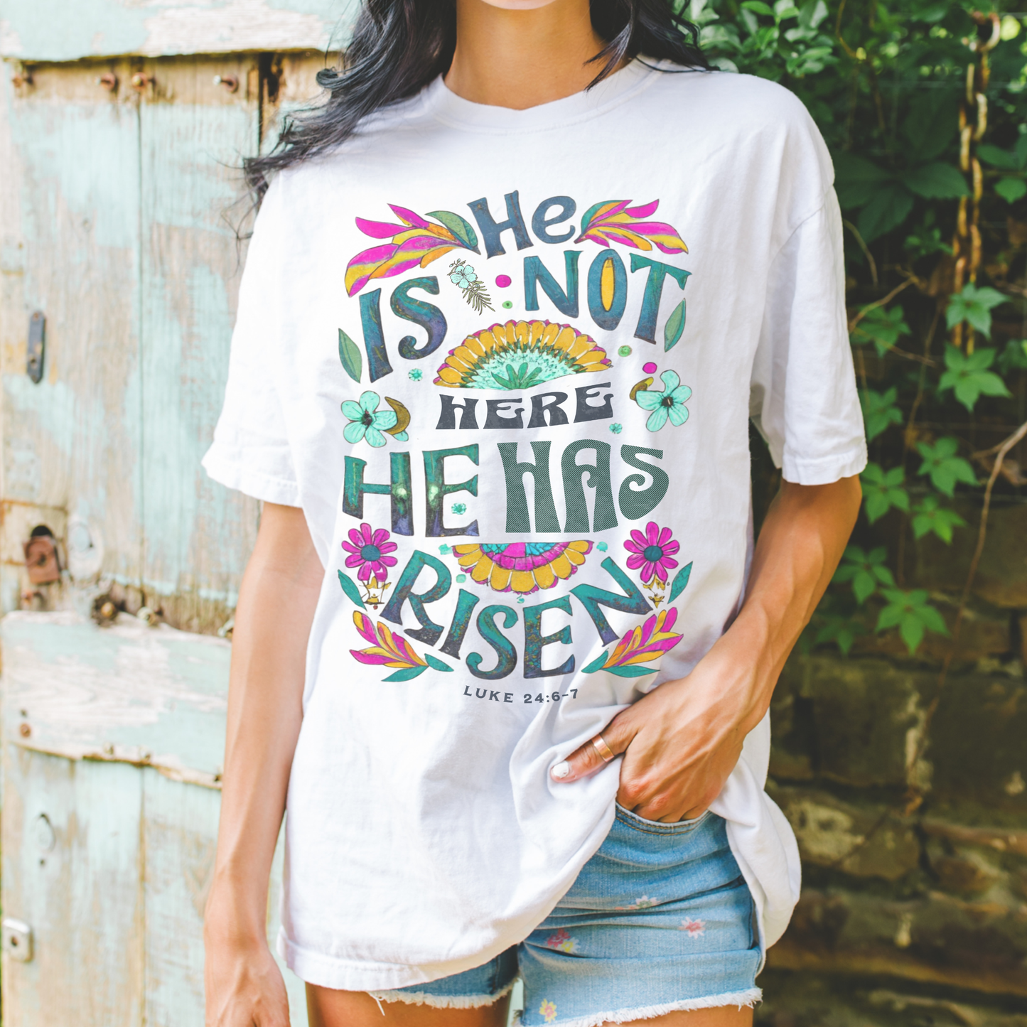 He Has Risen Religious Comfort Color Graphic Tee