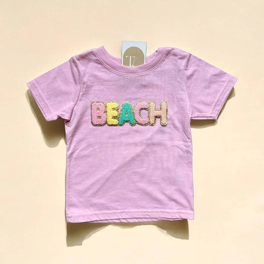 Chenille Patch Beach Toddler Tshirt, Beach Toddler Tshirt