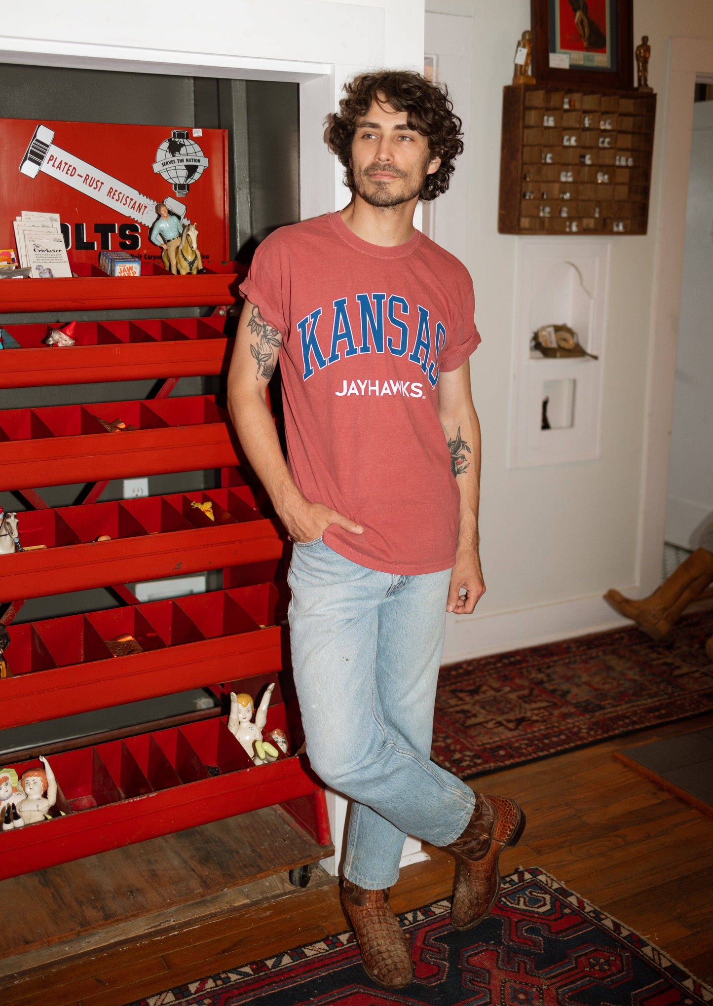 University of Kansas Jayhawks Filled Gault Crimson Cc Tee