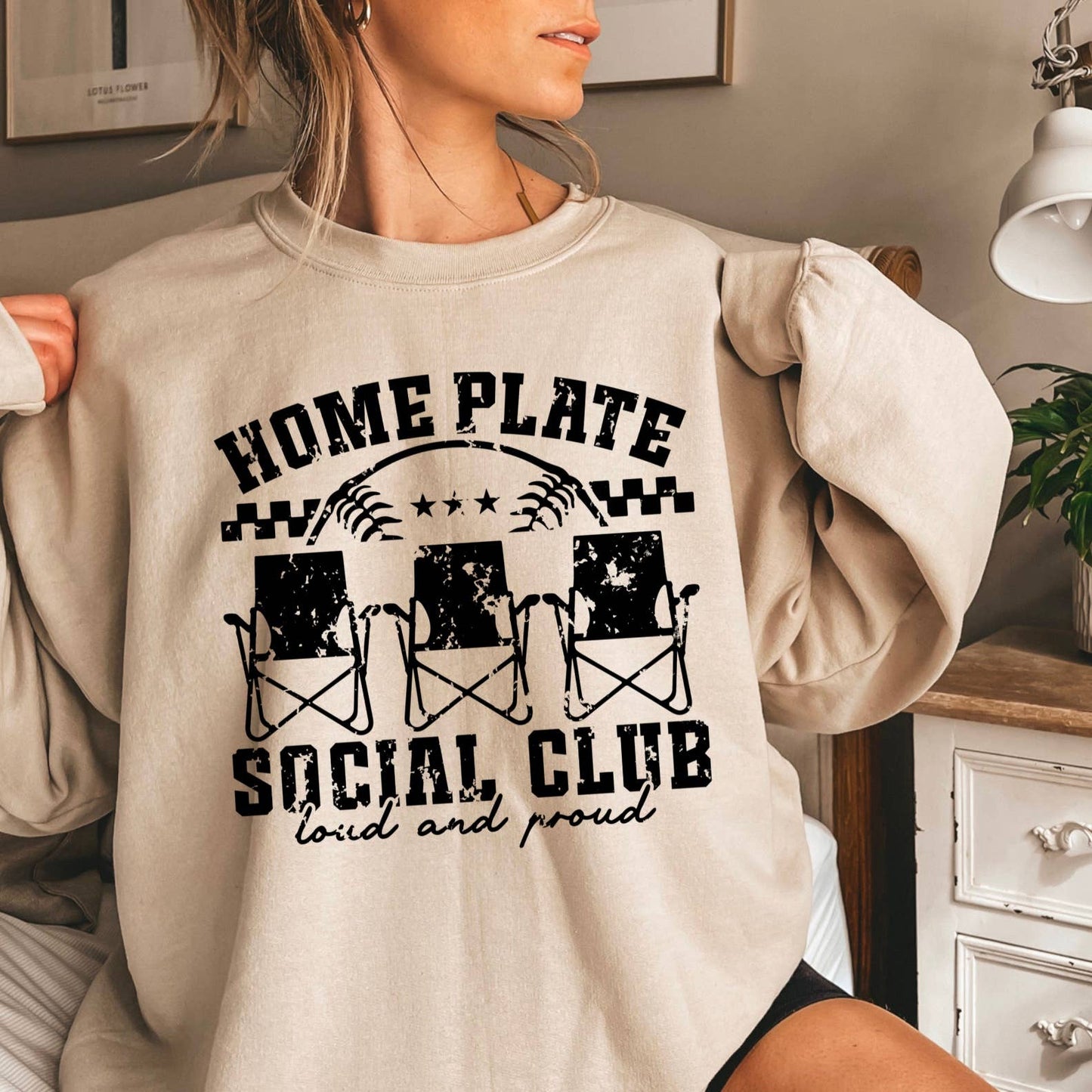 Home Plate Social Club Baseball Graphic Sweatshirt