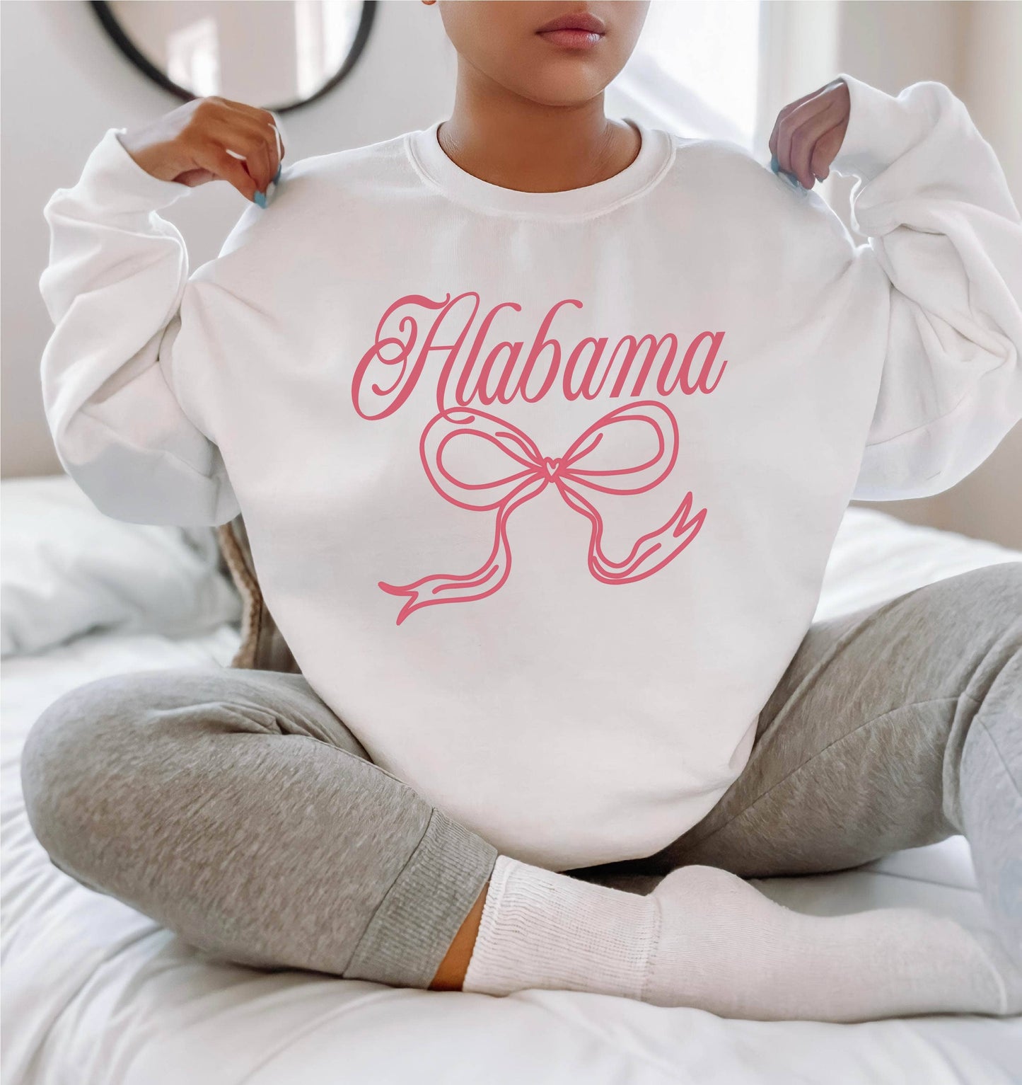 Bow Sweatshirt, Alabama Sweatshirt, Coquette, Girly