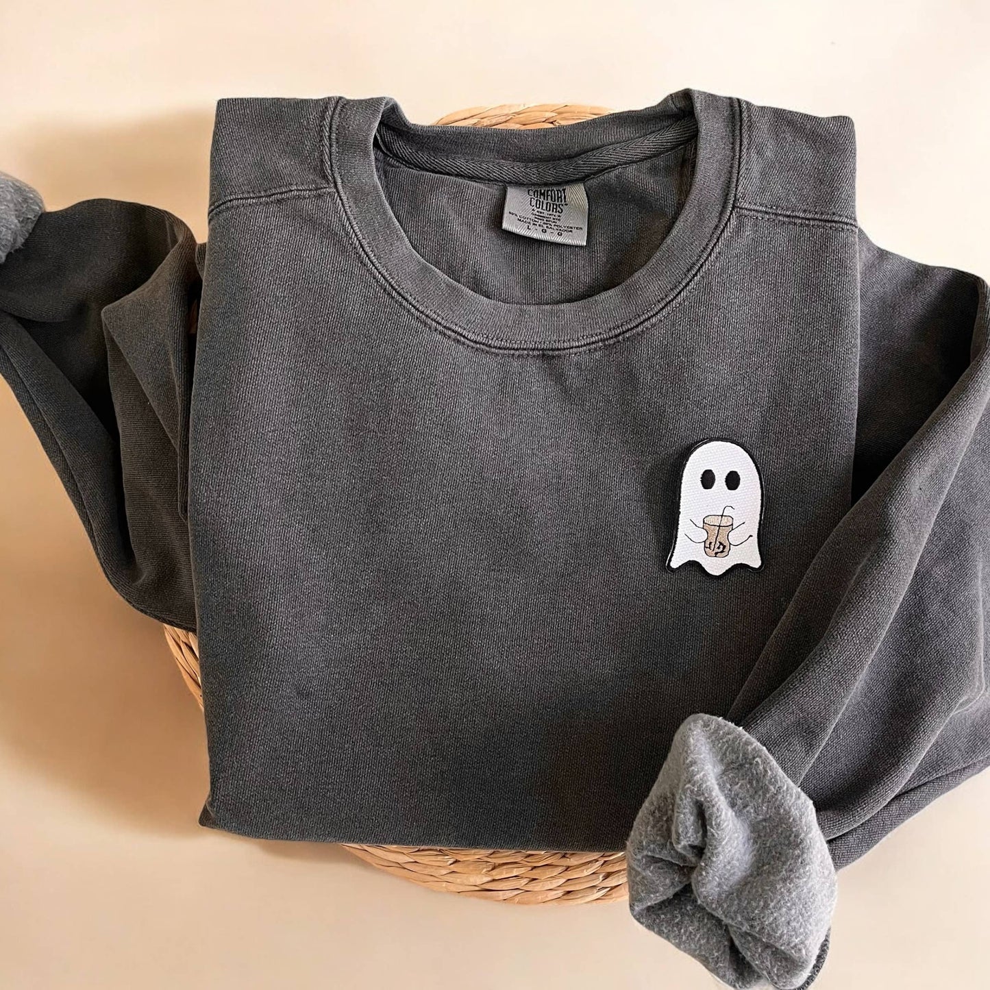 Comfort Colors® Ghost Halloween Sweatshirt,Coffee Sweatshirt