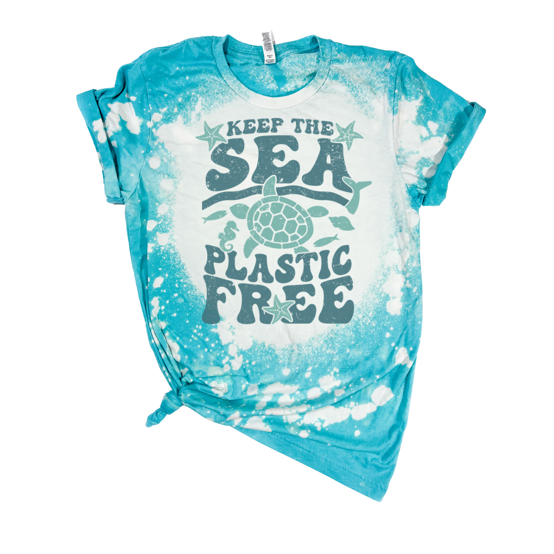 Keep the Sea Plastic Free Earth Day Bleached Tee